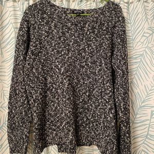 Black and white sweater , scoop neck loose fit